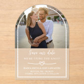 Seifenherz verbindet den Knoten Save the Date Acryleinladungen (Vorderseite)