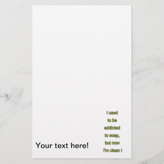 Seifenkomischer Text Briefpapier (Vorderseite)