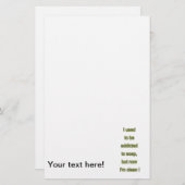 Seifenkomischer Text Briefpapier (Vorne/Hinten)