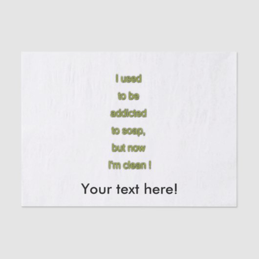 Seifenkomischer Text Seidenpapier (Vorderseite)