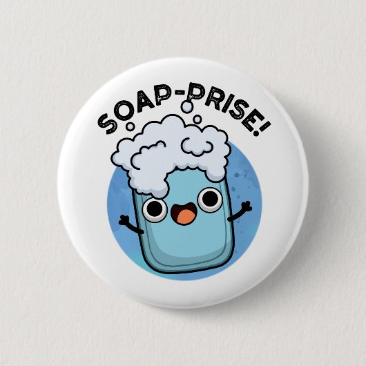 Seifenpreis Funny Surprised Soap Pun Button (Vorderseite)