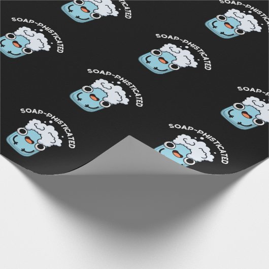 Seifenraffinierte Funny Soap Pun Dark BG Geschenkpapier (Ecke)