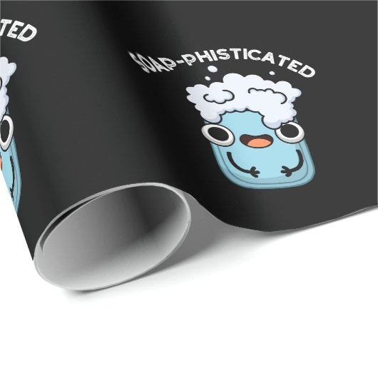 Seifenraffinierte Funny Soap Pun Dark BG Geschenkpapier (Rolleneckpunkt)
