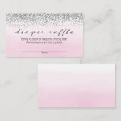 Seifenrosa und Silver Baby Dusche Windelwascher Ra Begleitkarte (Vorne/Hinten)