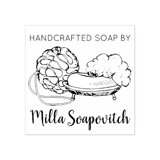 Seifenschale, handgefertigt, Briefmarke aus Seife Gummistempel (Prägung)