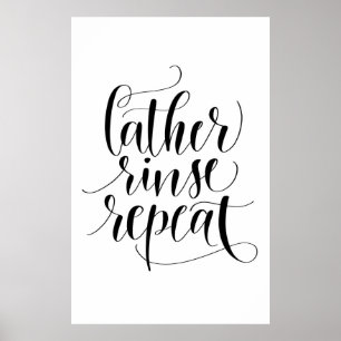 Seifenschaum-Spülen-Wiederholung Poster