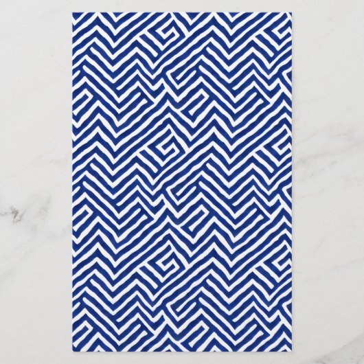 Seifenummantelpapier - geometrisch blau-weiß flyer (Vorne)