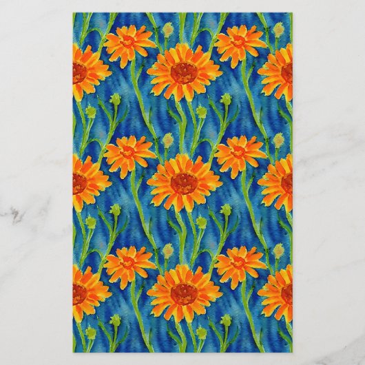 Seifenverpackung Papier Aquarellkalendula Blume (Vorne)