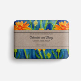 Seifenverpackung Papier Aquarellkalendula Blume