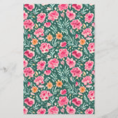 Seifenverpackung Papier - rosa und grüne Blüte (Vorne)