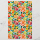 Seifenverpackung Papier - Zitrusfrüchte in Aquarel (Vorne)