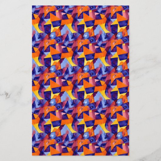 Seifenverpackungspapier - abstrakt in Blau und Ora Flyer (Vorne)