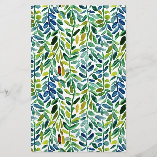 Seifenverpackungspapier - Aquarell-grüne Blätter Flyer (Vorne)