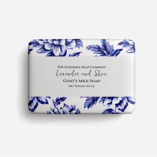 Seifenverpackungspapier - blaue und weiße Dahlien Flyer