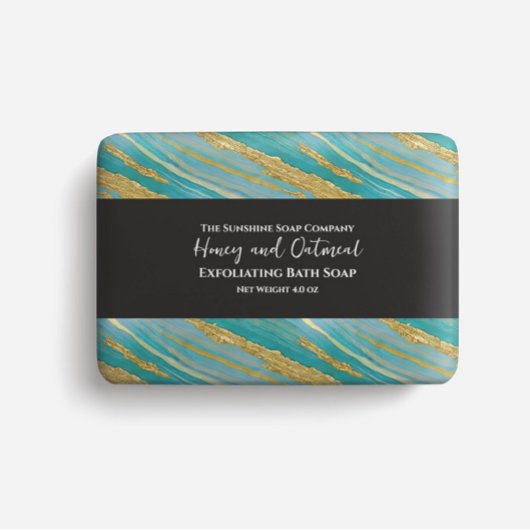 Seifenverpackungspapier - Türkis und Imitat Gold Flyer