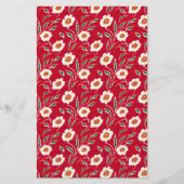 Seifenverpackungspapier - weiße Blume auf rot Flyer (Vorne)