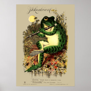 Seifenwerbung Frosch & Flöte viktorianische Ära Poster