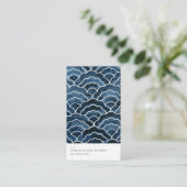 Seigaiha Blauwellendesign Visitenkarte (Stehend Vorderseite)