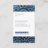 Seigaiha Blauwellendesign Visitenkarte (Rückseite)