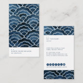 Seigaiha Blauwellendesign Visitenkarte (Vorne/Hinten)