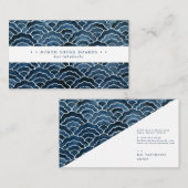 Seigaiha Blauwellendesign Visitenkarte (Vorne/Hinten)