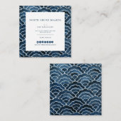 Seigaiha Blue Wave Pattern Quadratische Visitenkarte (Vorne/Hinten)