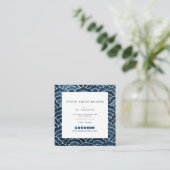 Seigaiha Blue Wave Pattern Quadratische Visitenkarte (Stehend Vorderseite)