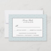 Seigaiha | Dusty Blue Japanisch Wave Menü Option RSVP Karte (Vorderseite)
