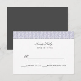 Seigaiha | Dusty Lilac Japanischer Wellenhochzeit  RSVP Karte