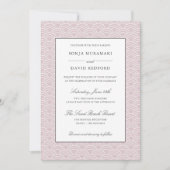 Seigaiha | Dusty Rose Japanisch Wave Beach Hochzei Einladung (Vorderseite)