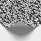 Seigaiha Japanese Wave Black Decorative Muster Geschenkpapier (Ecke)