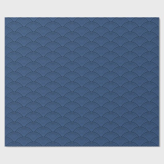 Seigaiha Japanese Wave Blue Rainbow Pattern Geschenkpapier (Flach)