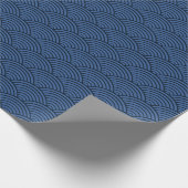 Seigaiha Japanese Wave Blue Rainbow Pattern Geschenkpapier (Ecke)