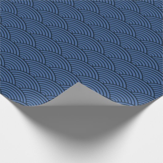 Seigaiha Japanese Wave Blue Rainbow Pattern Geschenkpapier (Ecke)