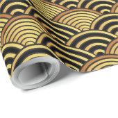 Seigaiha Japanese Wave Gold Rainbow Muster Geschenkpapier (Rolleneckpunkt)