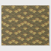 Seigaiha Japanese Wave Gold Rainbow Muster Geschenkpapier (Flach)