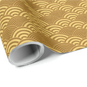 Seigaiha Japanese Wave Gold Rainbow Muster Geschenkpapier (Rolleneckpunkt)