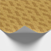 Seigaiha Japanese Wave Gold Rainbow Muster Geschenkpapier (Ecke)