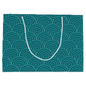 Seigaiha Japanese Wave Große Geschenktüte (Rückseite)