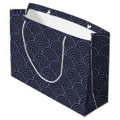Seigaiha Japanese Wave Große Geschenktüte (Rückseite Schrägansicht)