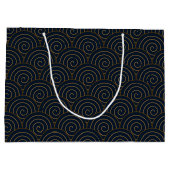 Seigaiha Japanese Wave Große Geschenktüte (Rückseite)