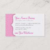 Seigaiha (rosa) kundenspezifisches Monogramm Visitenkarte (Rückseite)