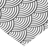 Seigaiha Schwarz-Weiß-Wellenmuster Großer Tischläufer (Ecke)