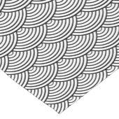 Seigaiha Schwarz-Weiß-Wellenmuster Kurzer Tischläufer (Ecke)