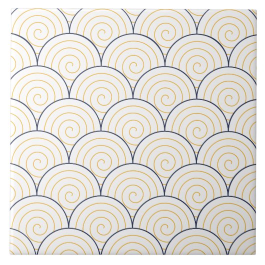 Seigaiha Seamless Pattern Keramik Tile Fliese (Vorderseite)