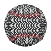 Seigaiha, Waves, Japanese, Black and White Baseball (Rückseite)