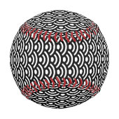 Seigaiha, Waves, Japanese, Black and White Baseball (Vorderseite)
