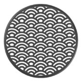Seigaiha, Waves, Japanese, Black and White Eishockey Puck (Vorderseite)