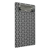 Seigaiha, Waves, Japanese, Black and White Mini Klemmbrett (Schrägansicht)