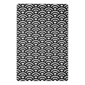 Seigaiha, Waves, Japanese, Black and White Mini Klemmbrett (Rückseite)